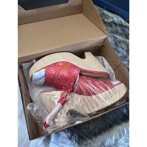 Shoe Dazzle JF Amari Wedge Platform Paisley Size 10 NIB AZ-18213